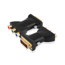 Standard DVI-I 24+5 Male To Black 3 RCA Female Connector Converter Adapter
