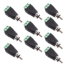 10-Pack Phono RCA Male Plug to AV Screw Terminal Audio/Video Connector Adapter