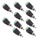 10-Pack Phono RCA Male Plug to AV Screw Terminal Audio/Video Connector Adapter