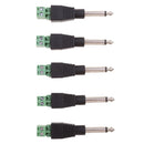 5x 6.35mm 1/4'' Audio Mono Male to Screw Terminal Female Microphone Converter Adapter