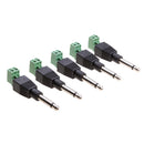 5x 6.35mm 1/4'' Audio Mono Male to Screw Terminal Female Microphone Converter Adapter