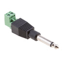 5x 6.35mm 1/4'' Audio Mono Male to Screw Terminal Female Microphone Converter Adapter