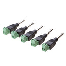 5x 6.35mm 1/4'' Audio Mono Male to Screw Terminal Female Microphone Converter Adapter