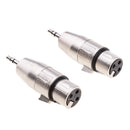 2 Pieces 3.5mm (1/8 Inch) TRS to XLR Cable Adapter (Male to Female)