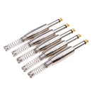 5 Pieces 1/4" Male 6.35mm Audio Cable Amplifier Connector Mono Connector Plugs with Spring for Guitar DIY Connector