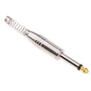 5 Pieces 1/4" Male 6.35mm Audio Cable Amplifier Connector Mono Connector Plugs with Spring for Guitar DIY Connector
