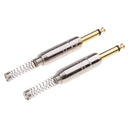 Pack of 2 Gold Plated 6.35mm 1/4 '' Male DIY Mono Plug Audio Adapter Spring
