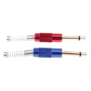 2Pieces 6.35mm 1/4 Inch Male DIY Stereo Plug Audio Adapter Connector Spring
