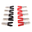 10 Pieces 75mm Insulated Testing Alligator Crocodile Clips Black Red
