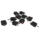 10Pieces 3.5mm Stereo Male To Dual RCA Female Adapter