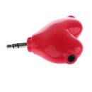 Headphone Splitter,3.5mm Audio Stereo Y Splitter Cable Cute Heart Shape Headphone Splitter Connector Adapter for iPhone, Samsung,Tablets, MP3 players Key ring