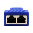 RJ45 Network Splitter Adapter - 1 RJ45 Female to 2 RJ45 Female Network Splitter Adapter, LAN Connector, Suitable for Super Category 5 Ethernet , Category 6 Ethernet Blue