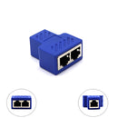 RJ45 Network Splitter Adapter - 1 RJ45 Female to 2 RJ45 Female Network Splitter Adapter, LAN Connector, Suitable for Super Category 5 Ethernet , Category 6 Ethernet Blue