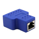 RJ45 Network Splitter Adapter - 1 RJ45 Female to 2 RJ45 Female Network Splitter Adapter, LAN Connector, Suitable for Super Category 5 Ethernet , Category 6 Ethernet Blue