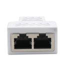 RJ45 Splitter Adapter,RJ45 Female 1 to 2 port Female Socket Adapter Interface Ethernet Cable 8P8C Extender Plug LAN Network Connector for Cat5, Cat5e, Cat6, Cat7 White