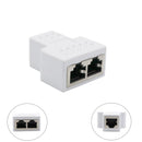 RJ45 Splitter Adapter,RJ45 Female 1 to 2 port Female Socket Adapter Interface Ethernet Cable 8P8C Extender Plug LAN Network Connector for Cat5, Cat5e, Cat6, Cat7 White