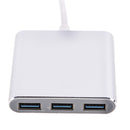 USB Hub with 4 USB 3.0 Ports, USB Splitter for Data Transfer, USB 3.0 Hub with Micro usb Port for Macbook Windows and Other Laptops Silver