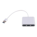 USB Hub with 4 USB 3.0 Ports, USB Splitter for Data Transfer, USB 3.0 Hub with Micro usb Port for Macbook Windows and Other Laptops Silver