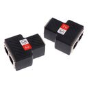 2 Pieces RJ45 Network Splitter Adapter - 1 RJ45 Female to 2 RJ45 Female Network Splitter Adapter, LAN Connector, Suitable for Super Category 5 Ethernet , Category 6 Ethernet Black