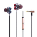 Dual Driver Earbuds with Electronic Tuning Technology, Ergonomic Comfort-Fit Musician's In Ear Headphones with Mic for iPhone, iPad, Android Smartphones, Mp3/mp4 Player, Tablet Gold