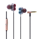 Dual Driver Earbuds with Electronic Tuning Technology, Ergonomic Comfort-Fit Musician's In Ear Headphones with Mic for iPhone, iPad, Android Smartphones, Mp3/mp4 Player, Tablet Gold