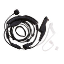 Flexible Throat Mic Microphone Covert Acoustic Tube Earpiece Headset with Finger PTT for Motorola Multiple Pin Two Way Radio Walkie Talkie