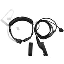 Flexible Throat Mic Microphone Covert Acoustic Tube Earpiece Headset with Finger PTT for Motorola Multiple Pin Two Way Radio Walkie Talkie