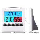 Thermometer Monitor, Humidity Monitor LCD Screen Electronic Digital Display Indoor Temperature Gauge Humidity Meter with Alarm Clock, Calendar, Backlight