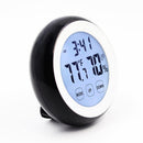 Digital Magnet Wall Clock with Indoor Thermometer Humidity Monitor,Touchscreen and Back Ligh Black