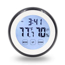 Digital Magnet Wall Clock with Indoor Thermometer Humidity Monitor,Touchscreen and Back Ligh Black
