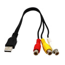 USB Male To 3RCA Female Video AV A/V Converter Cable Adapter For HDTV TV