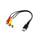 USB Male To 3RCA Female Video AV A/V Converter Cable Adapter For HDTV TV