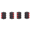 6 Way 2 Row Speaker Terminal Clip Connector 6 Positions Audio Cable Push Type 4 pieces