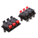 6 Way 2 Row Speaker Terminal Clip Connector 6 Positions Audio Cable Push Type 4 pieces