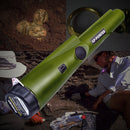 Professional Metal Detector portable + Holster Treasure Hunting Unearthing Tool Buzzer Vibration Automatic Tuning Green