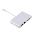 4in1 Hub Type C To HDMI 4K USB 3.0 Ethernet (RJ45 Port) USB-C Adapter for New MacBook/MaBook Pro 2016/2017, Samsung S8/S8 Plus Silver