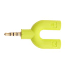 U Shape Adapter Kit 3.5mm Y Splitter for Audio Headphone Green