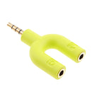 U Shape Adapter Kit 3.5mm Y Splitter for Audio Headphone Green
