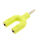 U Shape Adapter Kit 3.5mm Y Splitter for Audio Headphone Green
