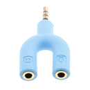 U Shape Gold Plated 3.5mm Audio Y Splitter Headphone Cable Blue