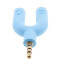 U Shape Gold Plated 3.5mm Audio Y Splitter Headphone Cable Blue