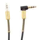 1M/3Ft 3.5mm Auxiliary Audio Jack to Jack Cable 90 Degree Right Angle for iPhone / iPad / Smartphones / Tablets, Gold Plated Male to Male, Tangle-Free