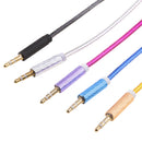 3 Ft Nylon Braided 3.5mm Plug Male to Male Car and Home Stereo Auxiliary Audio Extension Cable Cord For iPad, Android, Headphone, MP3 Players