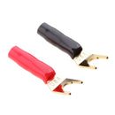 2 Pcs Copper Speaker Cable Spade Connector Terminal Plug Gold Plated,Soldering Stereo Speaker DIY