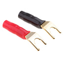 2 Pcs Copper Speaker Cable Spade Connector Terminal Plug Gold Plated,Soldering Stereo Speaker DIY