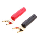 2 Pcs Copper Speaker Cable Spade Connector Terminal Plug Gold Plated,Soldering Stereo Speaker DIY