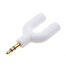 3.5mm Stereo Audio Splitter Earphone Headphone 2 Way Adaptor Keyring White
