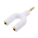 3.5mm Stereo Audio Splitter Earphone Headphone 2 Way Adaptor Keyring White