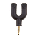 3.5mm Stereo Audio Splitter Earphone Headphone 2 Way Adaptor Keyring Black