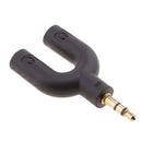 3.5mm Stereo Audio Splitter Earphone Headphone 2 Way Adaptor Keyring Black